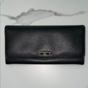 Fendi Black Textured Leather Clutch